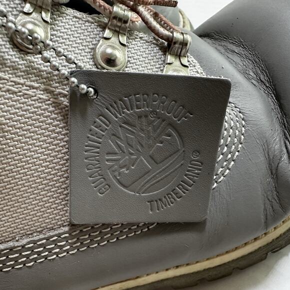 Timberland Converge Waterproof Gray Leather/Canvas Field Boots sz 9M main image 16